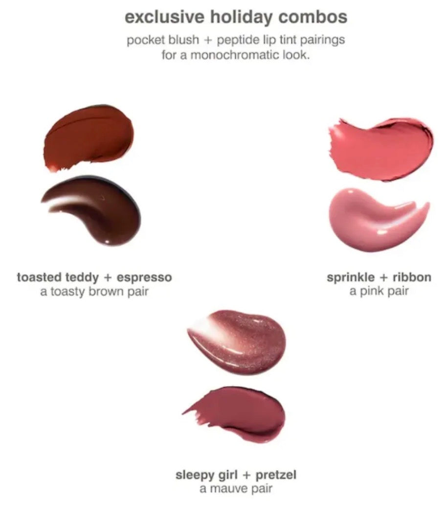 【 訂購 】Rhode 限量假日胭脂膏唇蜜套裝 - toast teddy + espresso 啡色 - Cream Blush Lip set