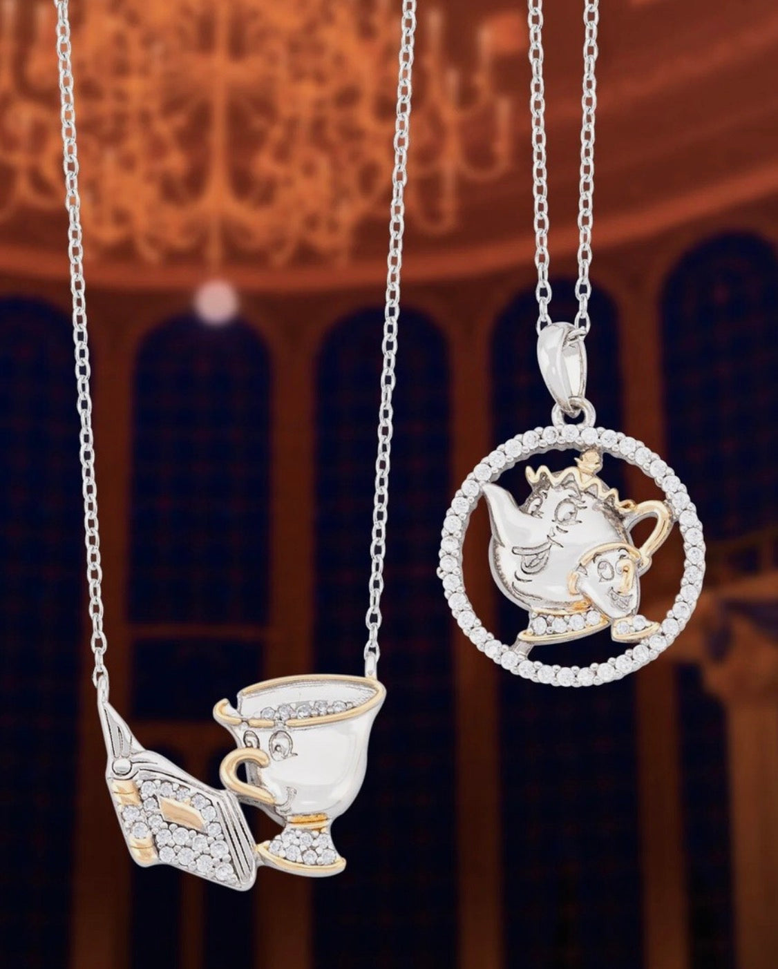 【 現貨 】迪士尼限量Belle美女與野獸貝兒茶壺太太頸鏈 Necklace