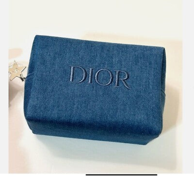 【 現貨 】迪奧限量牛仔布長方型化妝袋 Make up Bag