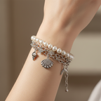 【 現貨 】迪士尼美人魚 Ariel Little Mermaid 珍珠手鏈兩條裝 Bracelet