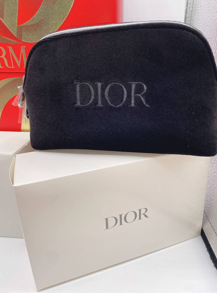 【 現貨 】迪奧限量絲絨寶藍色化妝包 Makeup Bag Limited Edition