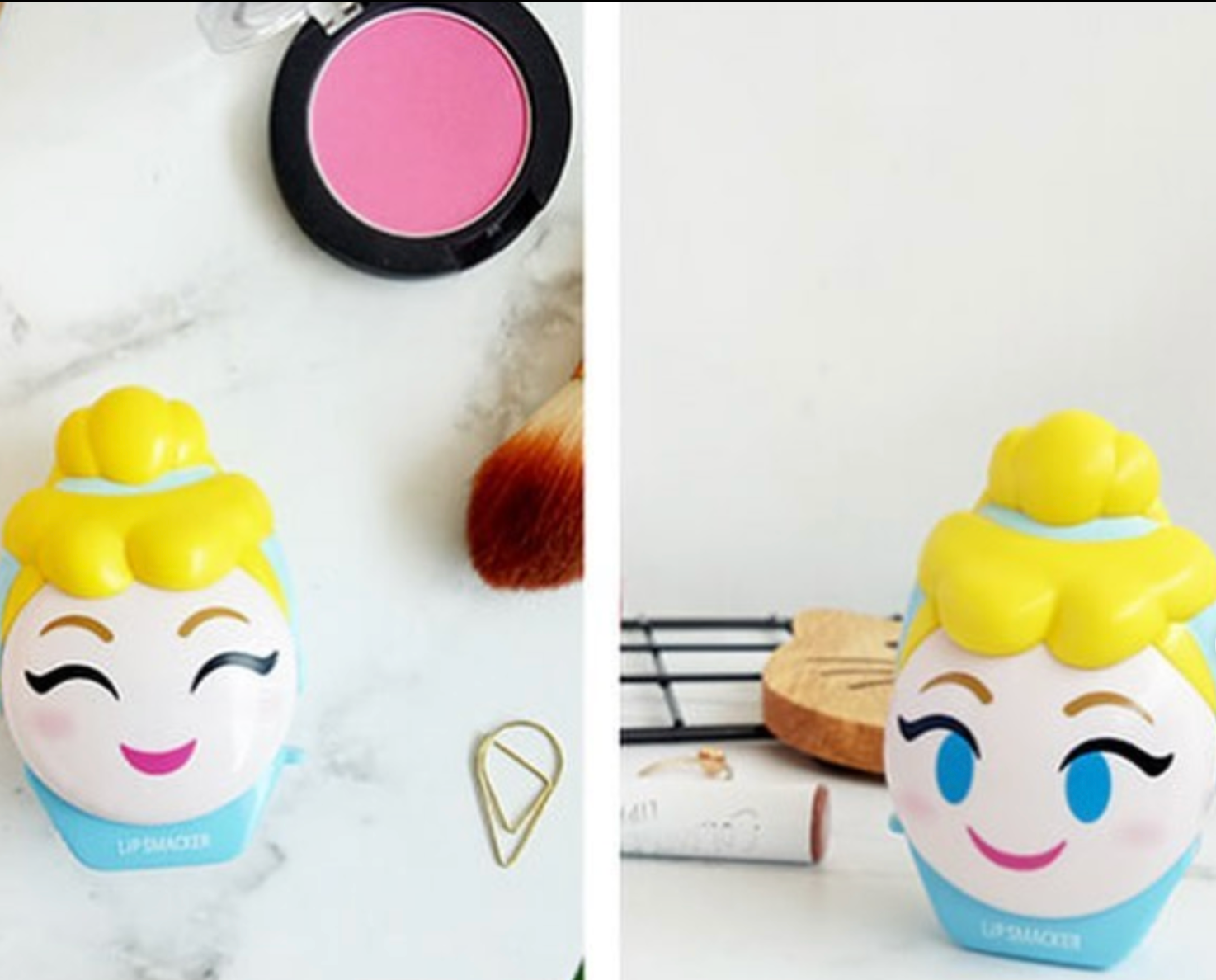 【 現貨 】【 訂購 】迪士尼公主系列美人魚 Ariel 雙面潤唇膏 Belle Cinderella Lip Balm