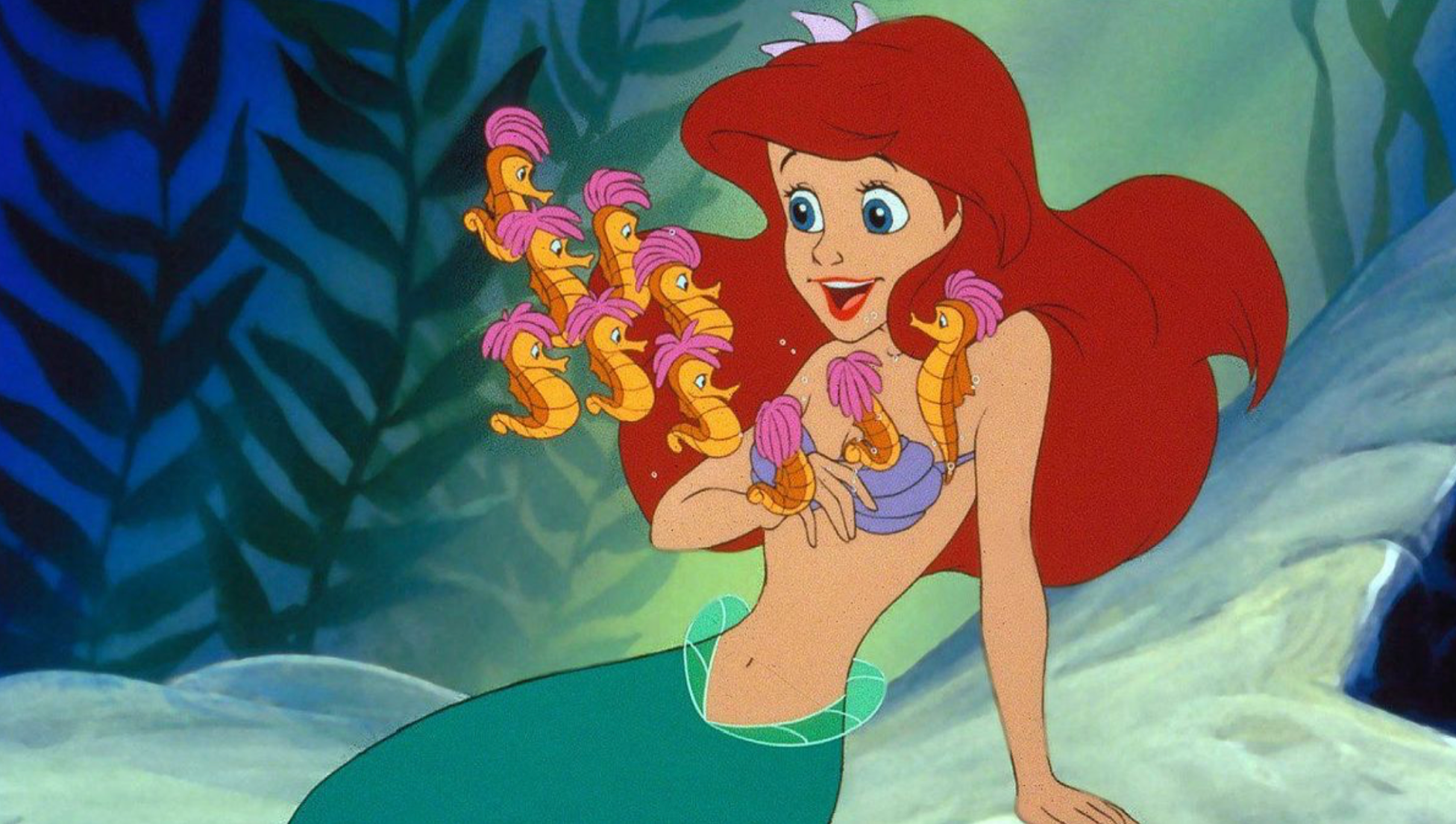 【 現貨 】迪士尼限量閃鑽貝殼耳環 Ariel Little Mermaid Shell Bling Bling Earrings