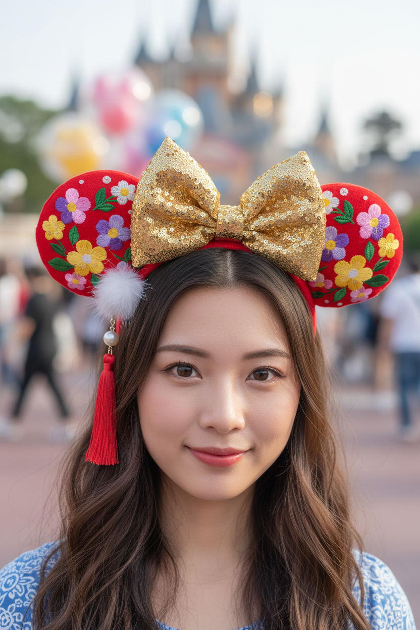 【 現貨 】迪士尼限量花木蘭 Mulan 櫻花耳仔頭箍 Mickey Ears