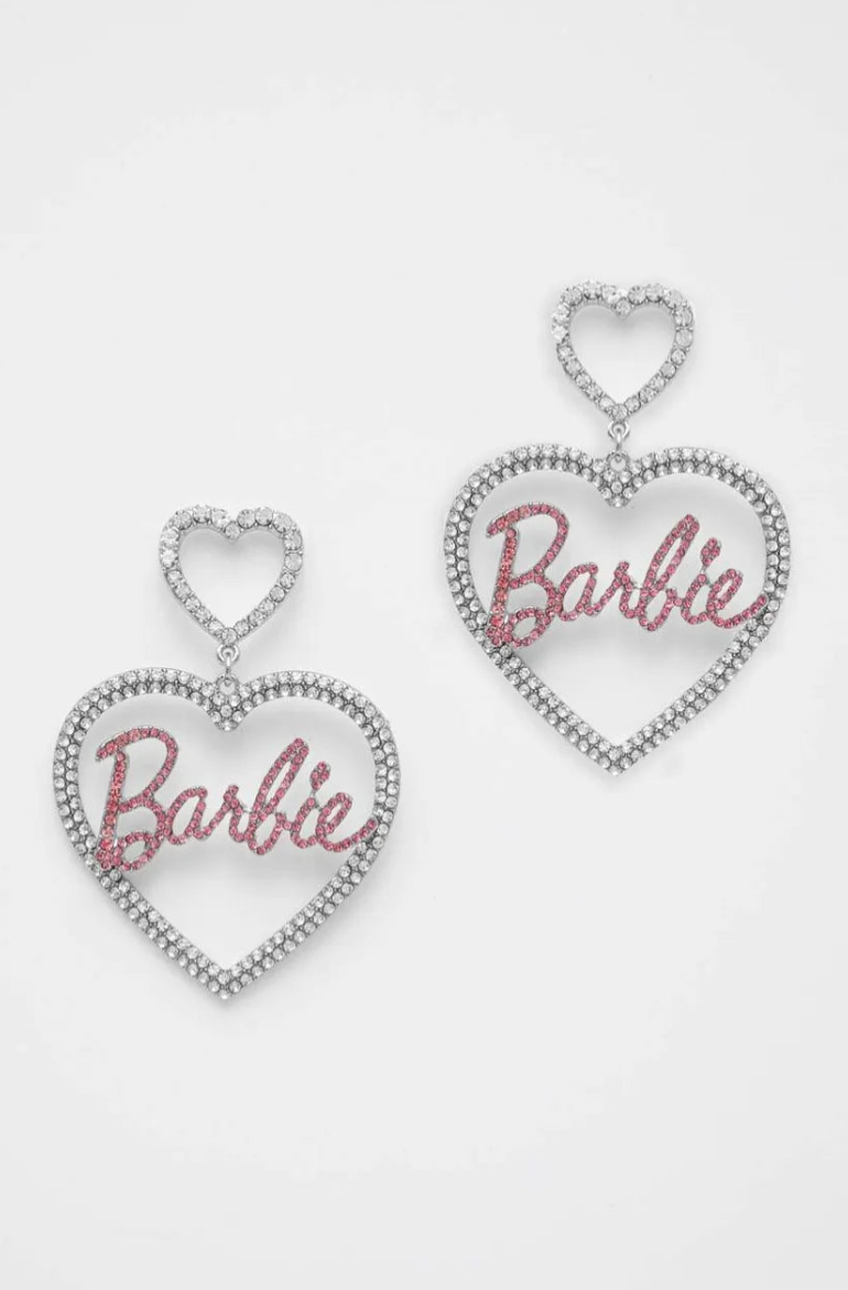 【 現貨 】芭比限量Y2K粉紅色心心閃石耳環 Pink Heart Earrings