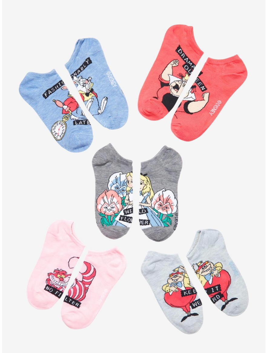 【 現貨 】迪士尼限量愛麗絲襪 一套5款 Alice in wonderland Socks