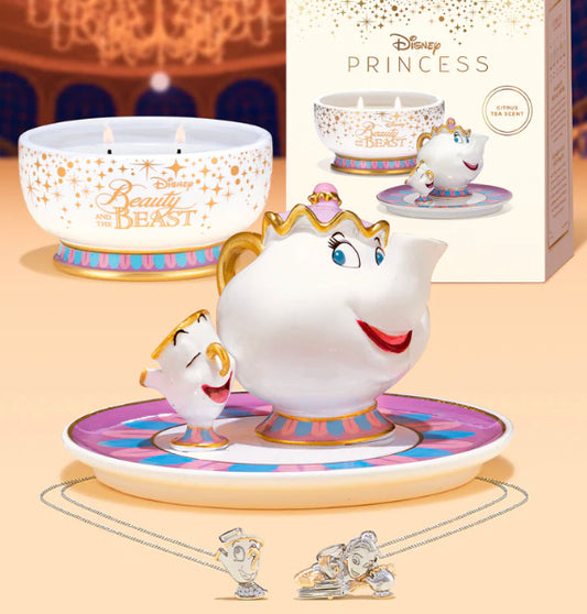【 現貨 】Disney 迪士尼美女與野獸貝兒公主限量香薰蠟燭+首飾套裝 Candle Jewelry Set