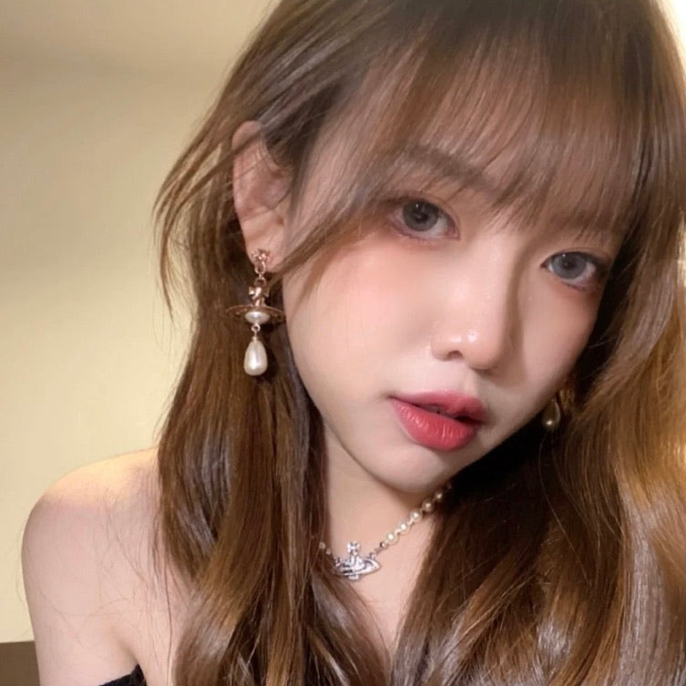【 現貨 】 Vivienne Westwood玫瑰金珍珠耳環 Pearl Drop Earrings